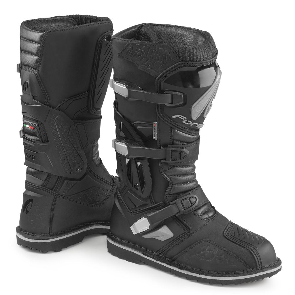 motorcycle boots Forma Terra Evo waterproof adventure offroad touring leather adv riding gear